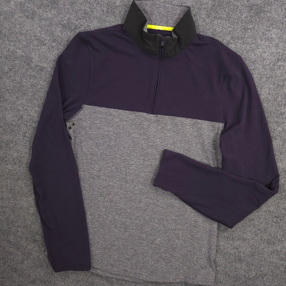 Lululemon Sprint Zip Pullover‎ Mens S Navy Gray Slim Fit Performance Running Jog